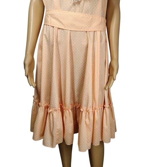 70s Jeri Bee Belted Rockabilly Prairie Square Dance Ruffle Layered Dress Size 16 - Picture 5 of 13